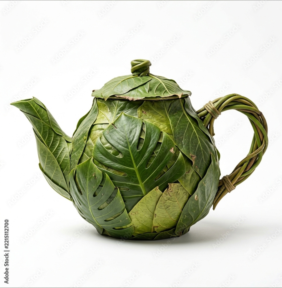 Fototapeta premium Tea pot Made With Leaf 
