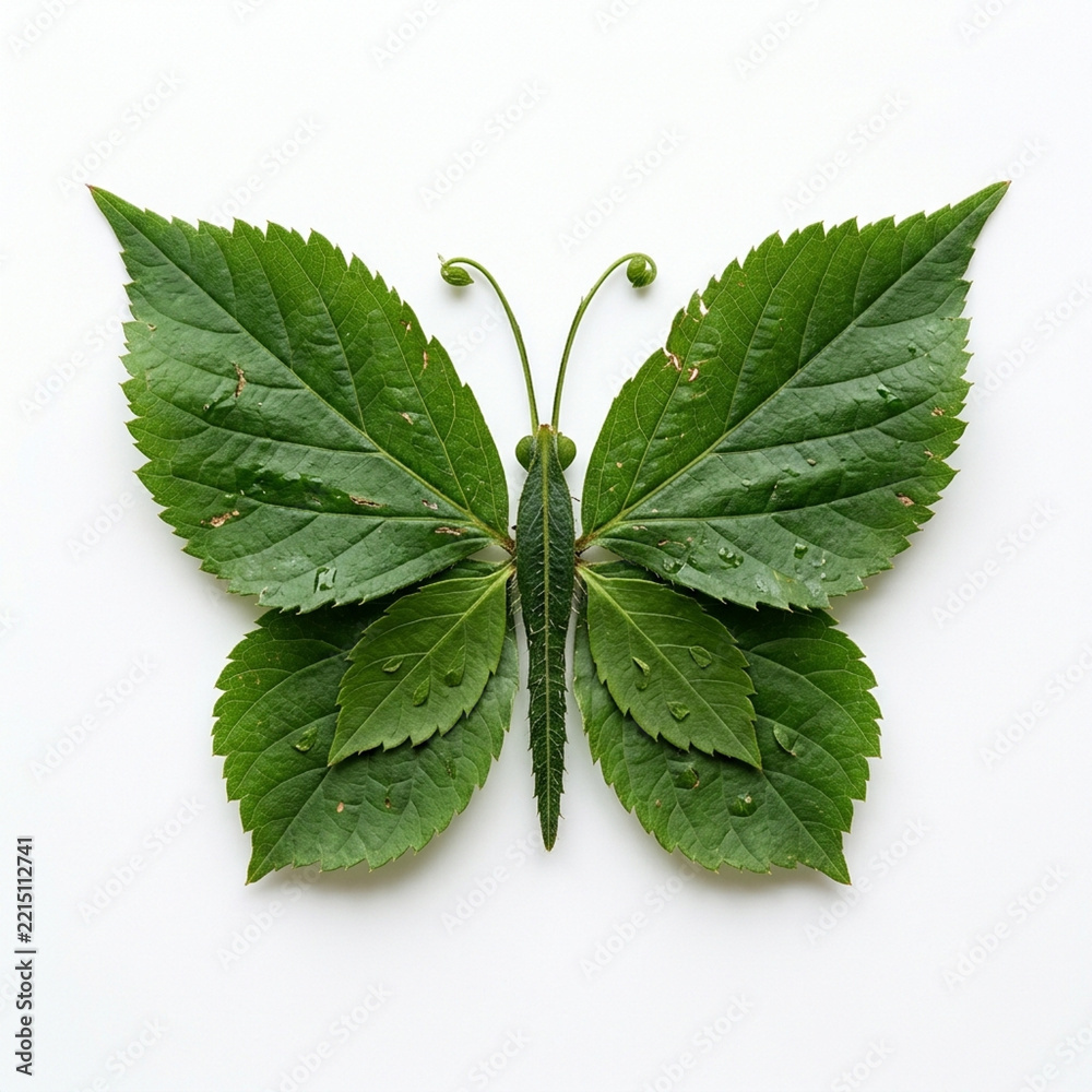 Fototapeta premium Butterfly Made With Leaf 