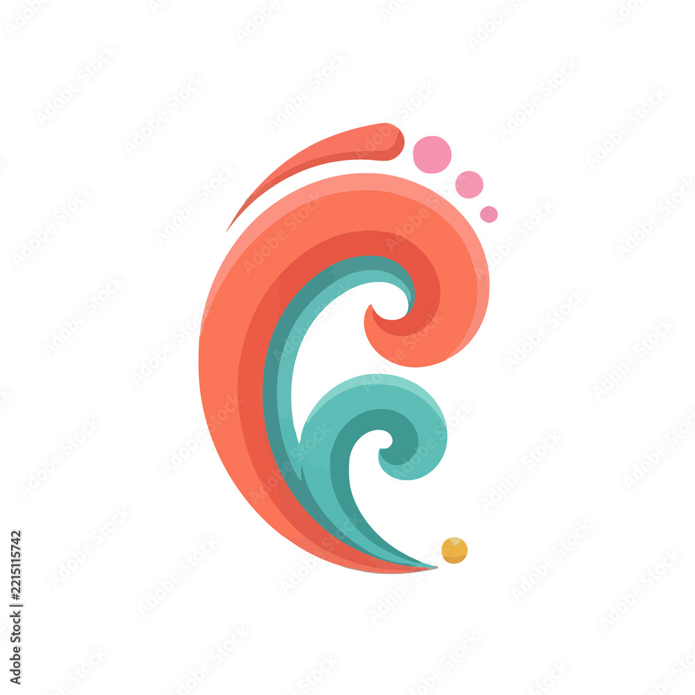 Fototapeta premium Abstract swirling graphic element with dots