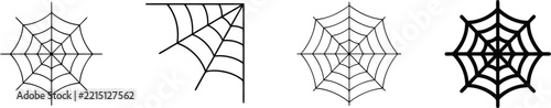 Spiderweb icon silhouette collection for halloween and spooky