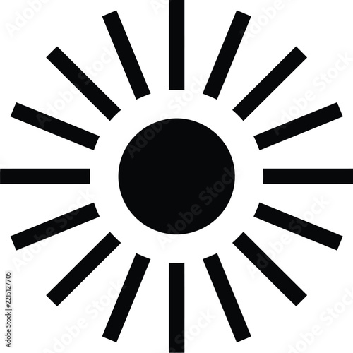 Sun icon vector graphic for weather forecasting and climate