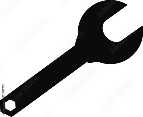 Wrench icon vector shape for mechanical repair and maintenance