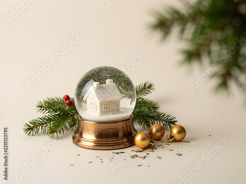Snow Globe with Winter Decor