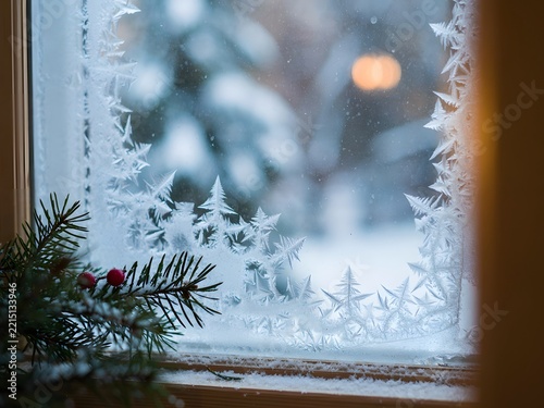 Winter Frost on Windowpane