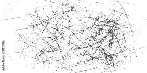 Scratched texture with random lines on a white background during diffused lighting