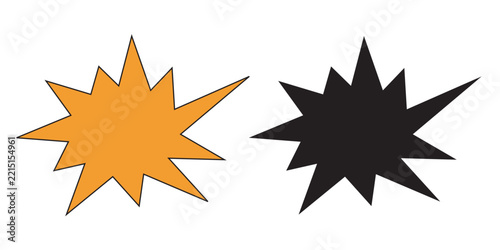 Comic starburst explosion speech bubble set vector