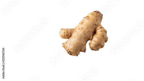 Fotografie Fresh raw organic ginger root healthy aromatic spice cooking ingredient isolated