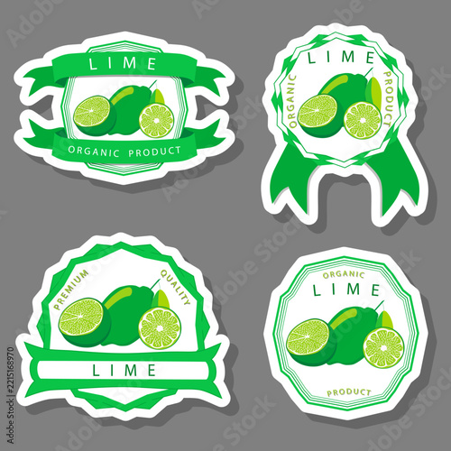 Fruit theme from set juicy delicious lime of various sizes