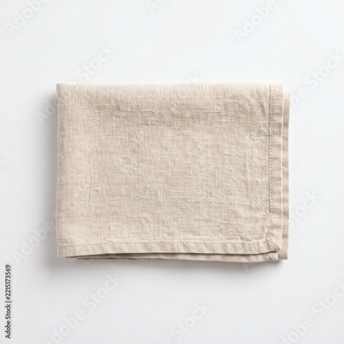 Blank Linen Kitchen Towel - Flat Lay Mockup