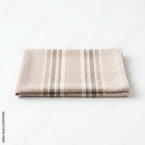 Blank Linen Kitchen Towel - Flat Lay Mockup