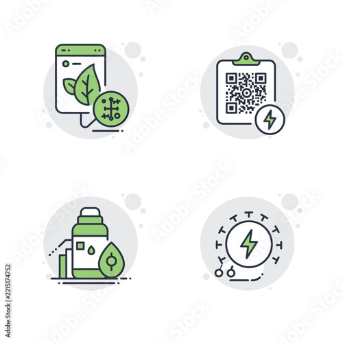 EcoFriendly Energy Solutions Icons for Sustainable Technology and Green Initiatives.