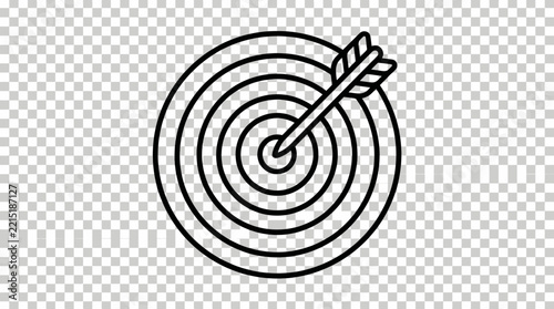 Target with arrow icon, isolated on transparent background