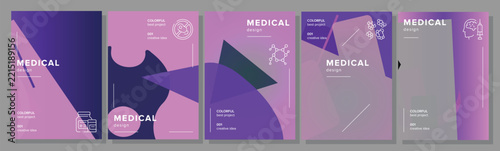 Motion cyberspace mailshot medical abstract geometric a4 poster. understated development, swatch vibrant, trendy brushstroke, business book vector medical background illustration