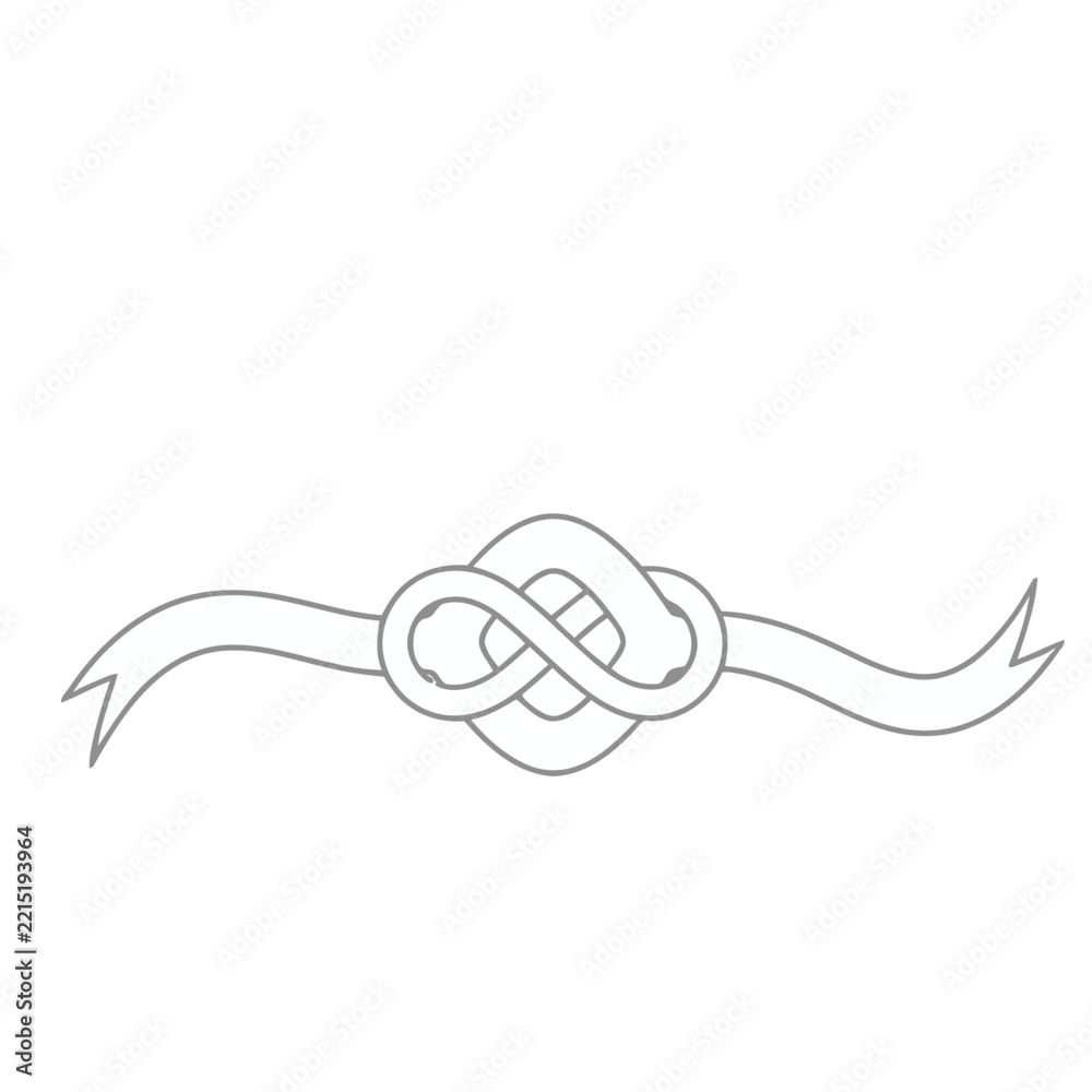 Obraz premium Ribbon knot decorative element