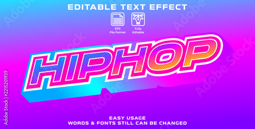 Editable graphic text effect hiphop styles