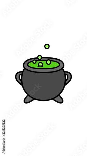 Halloween cauldron illustration animation video