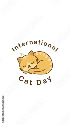International cat day animation video