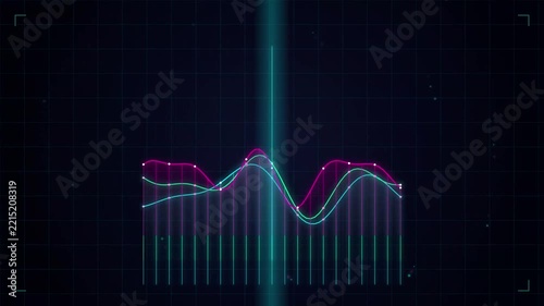 Neon Digital Data Graph Interface Motion Background