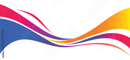 Colorful abstract wave swoosh line graphic for web banner, header, and presentation design.