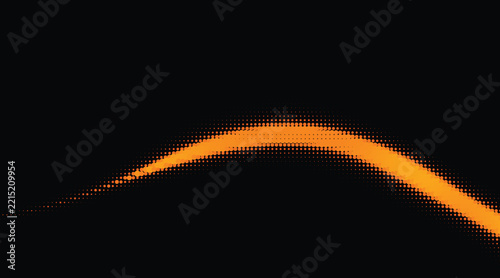 Orange halftone wave line dark background for tech header, web banner, and poster design.