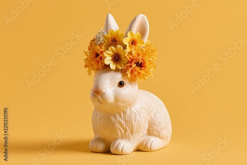 Easter Bunny with a Tiny Flower Crown