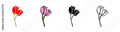 Flower Icon Vector Illustration Set