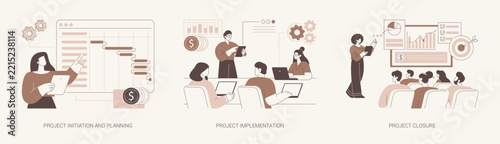 Project lifecycle isolated cartoon vector illustrations se