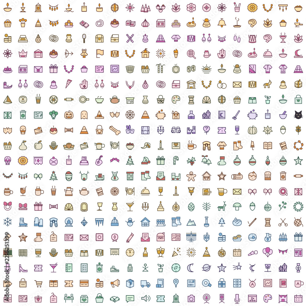 Fototapeta premium 400 icons representing festive moods and objects