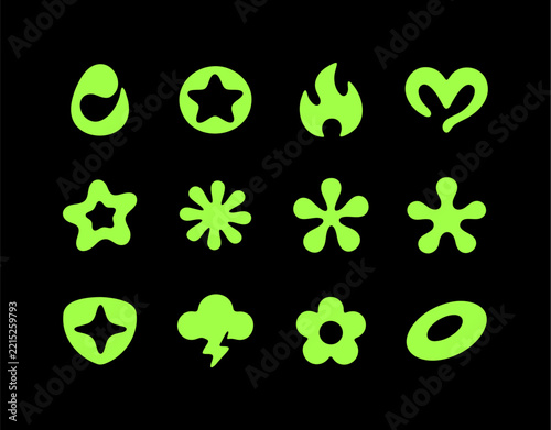 Y2K Symbol Collection, Bold Neon Vector Set