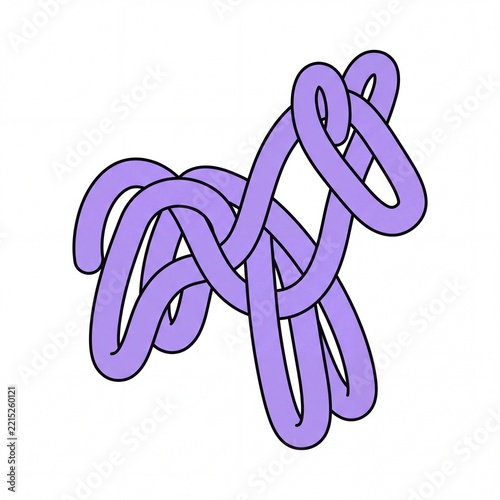 Scandinavian Style Lavender Tubular Knot Horse Vector Illustration