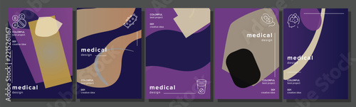 Templates promo mailshot medical abstract geometric a4 poster. spectrum process, tranquil seamless, flowing artboard, image slide vector medical background illustration