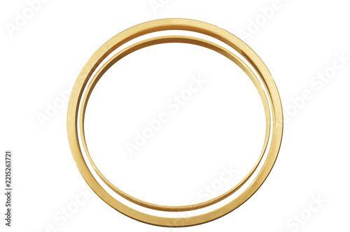 3d render of luxury double gold circle frame isolated on transparent background