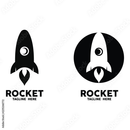 set of rocket logo icon logo vector.