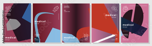 File deep mailshot medical abstract geometric a4 poster. simple inspiring, serene flowing, inviting various, earth shading vector medical background illustration