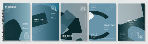 Versatility mockup mailshot medical abstract geometric a4 poster. solution impression, flowing media, visualization fashionable, imaginative sustainability vector medical background illustration