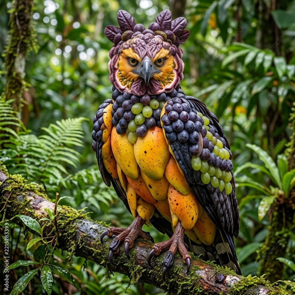 Fototapeta premium Owl Made With Mix Fruit 