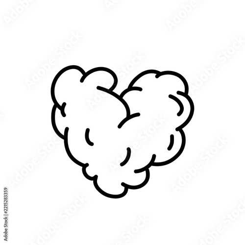 Hand Drawn Heart Line Art Vector Doodle Illustration Isolated
