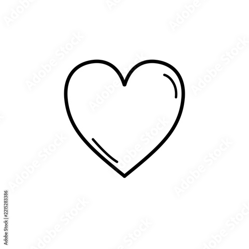 Hand Drawn Heart Line Art Vector Doodle Illustration Isolated