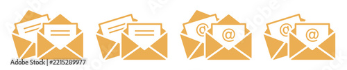 Mail message envelope icon illustration