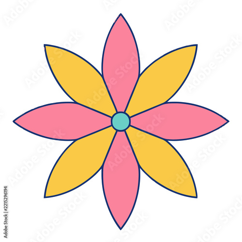 Stylized eight-petal flower illustration
