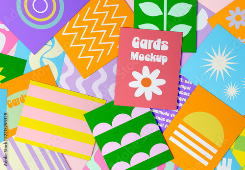 Multiple Cards Mockup for Branding and Graphic Design