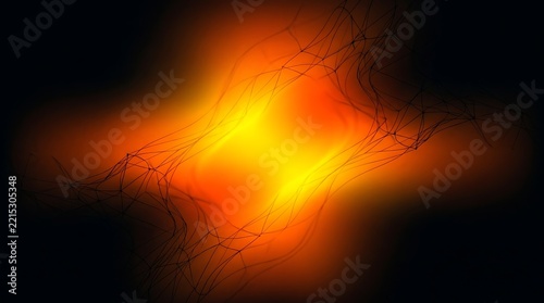 Abstract glowing orange energy waves background