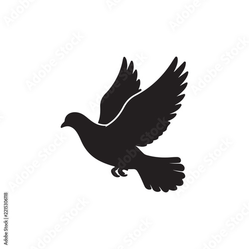 Flying pigeon silhouette isolated on white background. Pigeon icon vector illustration design.Adobe Illustrator Artwork