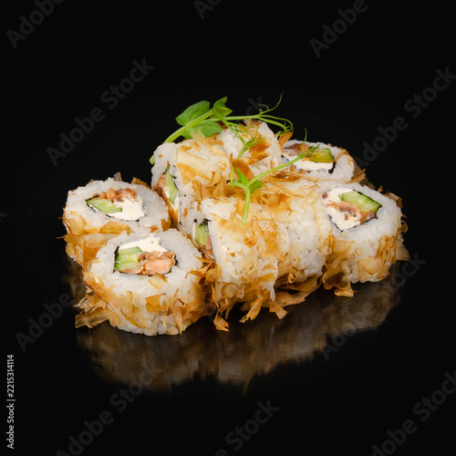 Gourmet Bonito Sushi Rolls with Cream Cheese and Cucumber