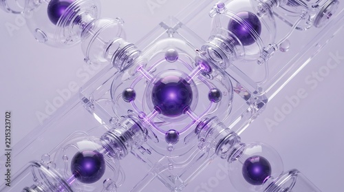 Intricate Abstract Design of a High-Tech Interconnected Crystal Grid with Luminous Energy Spheres, Symbolizing Advanced Computational Data Flow and Scientific Innovation
