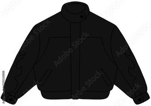 black jacket illustration with back side view
