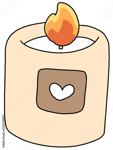 cute scented candle cartoon illustration. 