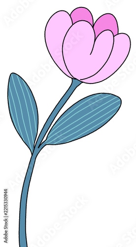 pink flower cartoon illustration.