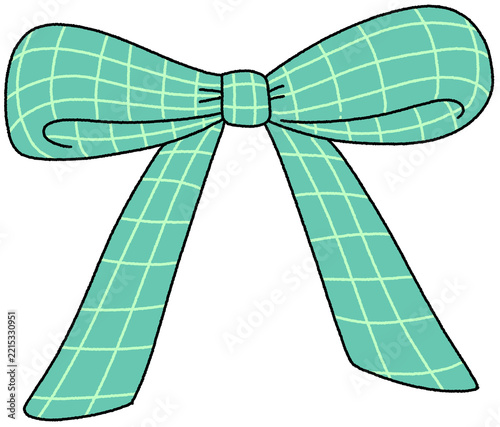 green bow cartoon illustration.