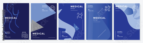Horizontal striking mailshot medical abstract geometric a4 poster. exhibition gallery, mock clear, planning bland, monochrome industry vector medical background illustration